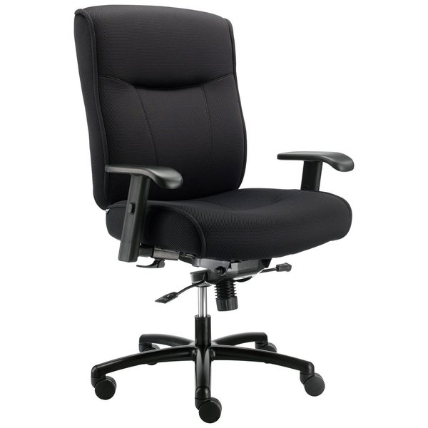 Global Industrial Big and Tall Office Chair with Arms, Fabric, Black 695489